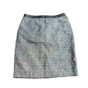 Ann Taylor petite black grey dark academia tweed fully lined Normcore skirt